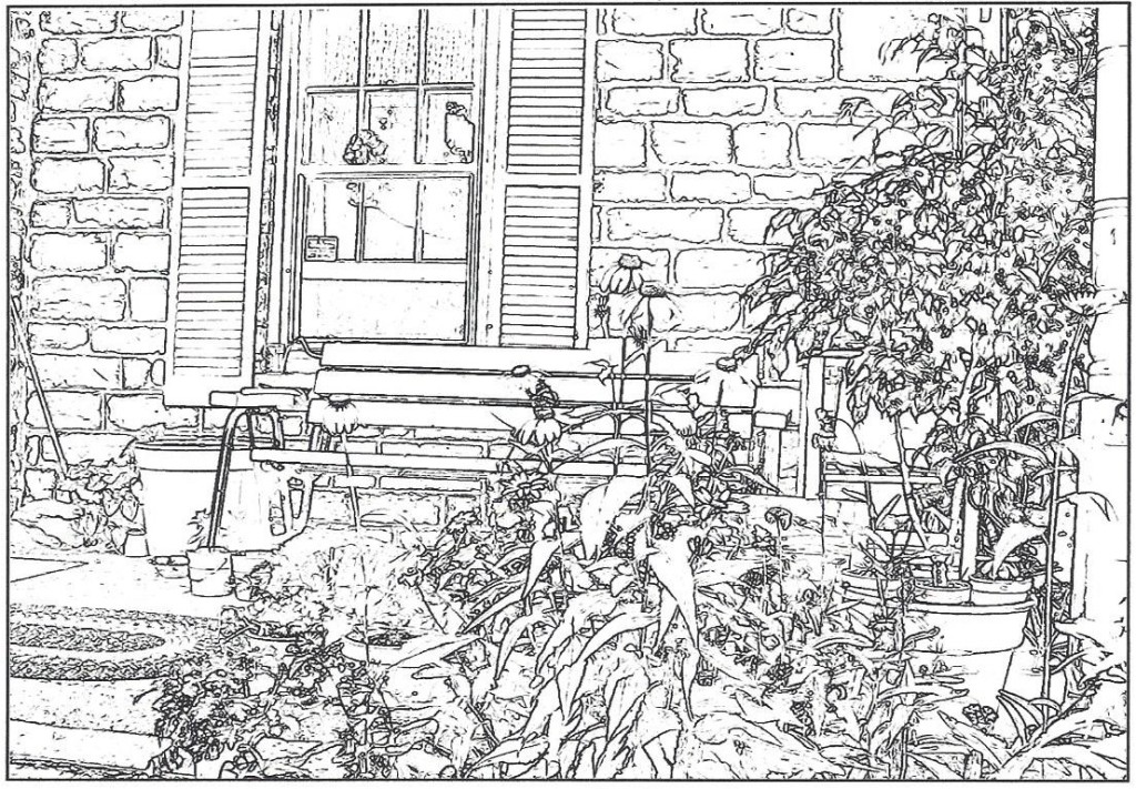 Stonehouse front porch coloring picture